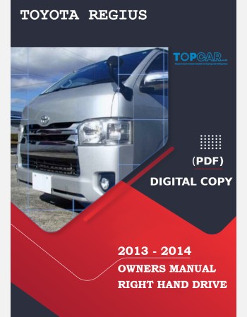 toyota regius ace 2013-2014 owners manual in english